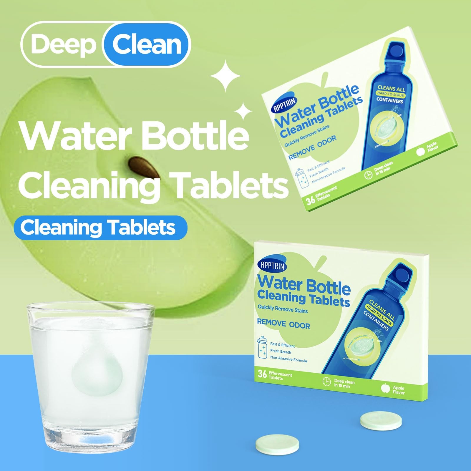 AppXynn Water Bottle Cleaning Tablets, Bottle Clean Tablet for Hydration Blad…
