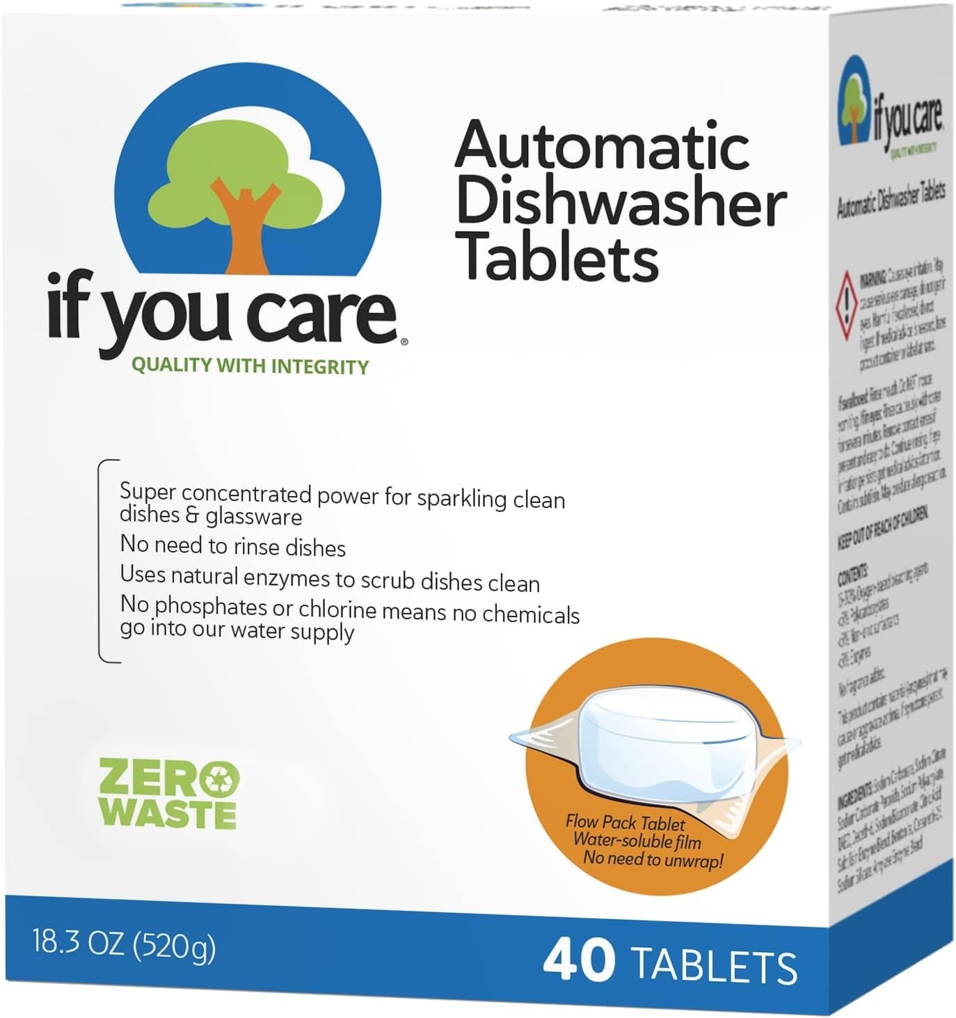 Dishwasher Tablets 40 Count – Powerful, Plant Based, Concentrated, Biodegrada…
