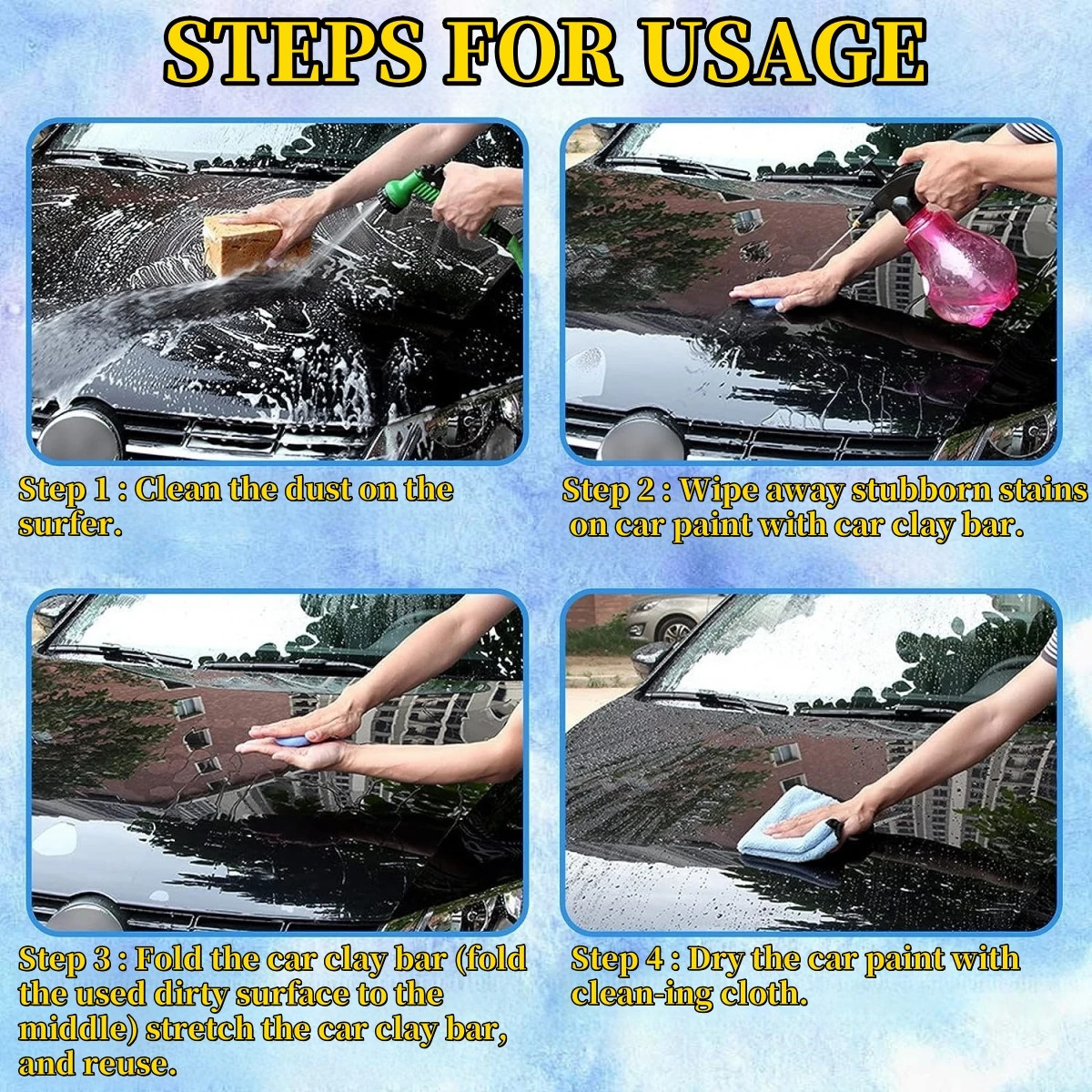 1-4PCS Blue Car Detailing Cleaning Magic Clay Bar Auto Paint Maintenance Tools P
