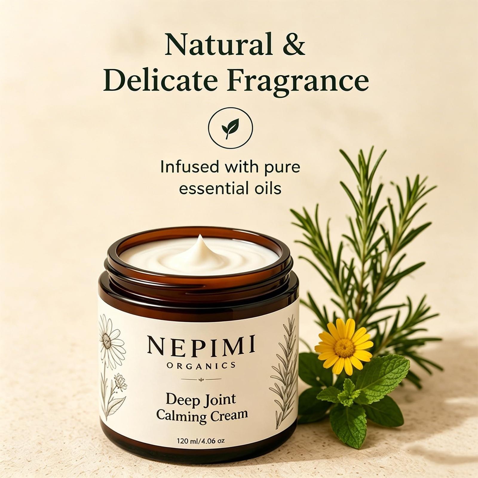 Nepimi Deep Joint Calming Cream, Moisturizing Massage Topical Body Cream 120ml