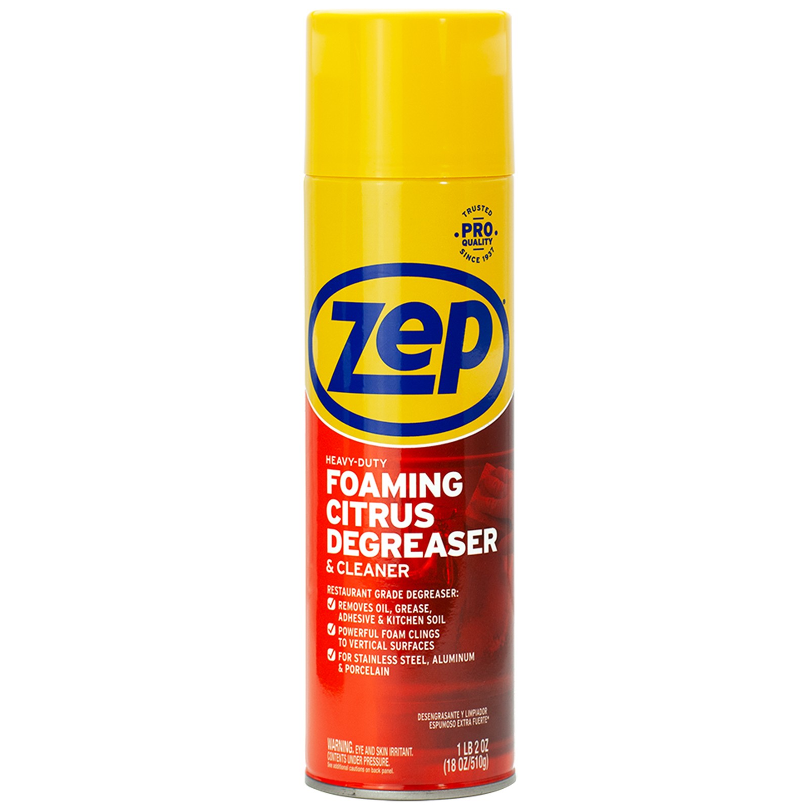 Zep Heavy-Duty Citrus Foaming Degreaser and Cleaner – 18 Ounce (Case of 6)
