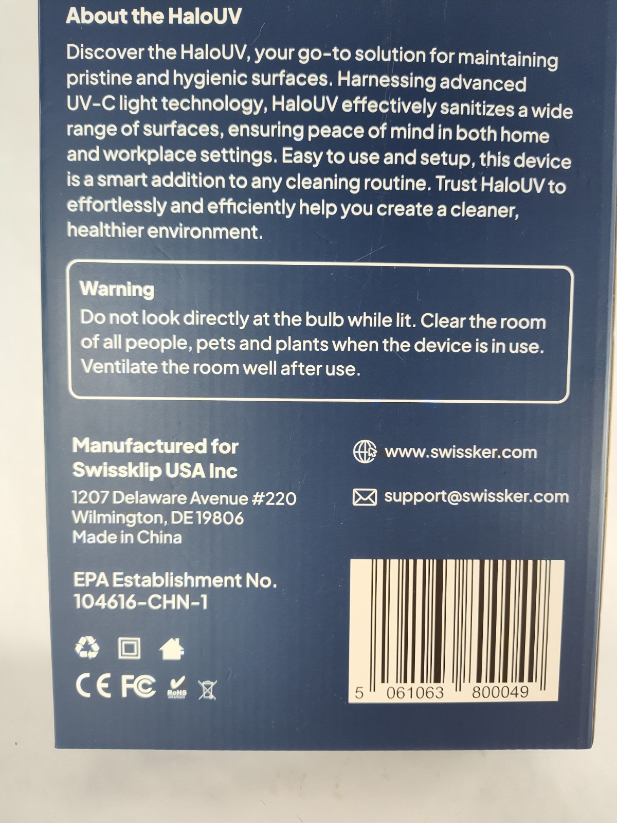 UV Sanitizer AntiBac – HaloUV Swissker by Swissklip UV-C Light Germ Killing