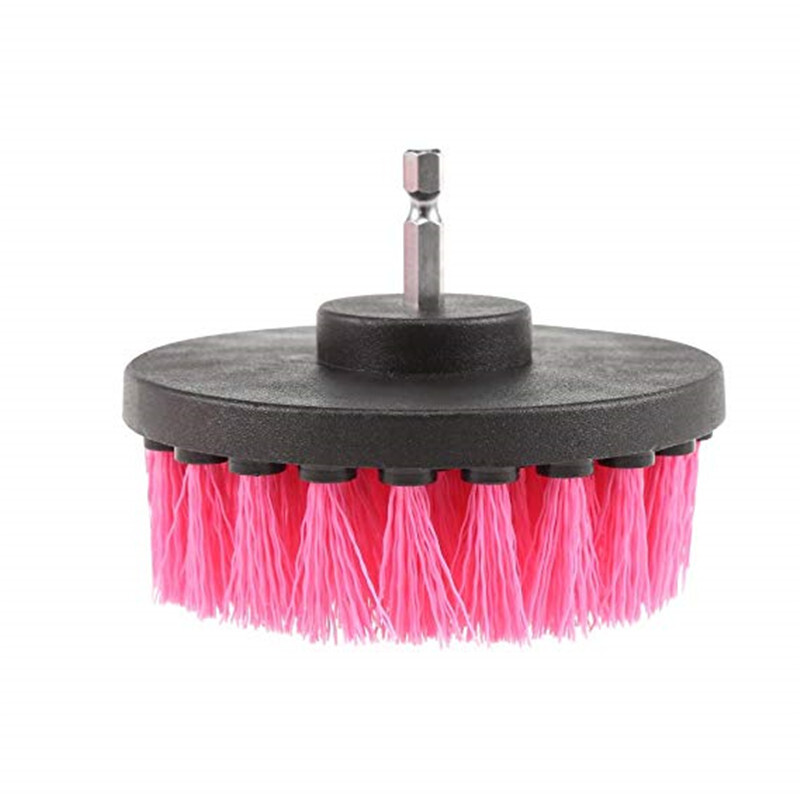 3 Pcs/set Drill Brush Power Scrubber Drill Attachments Cleaning Pink