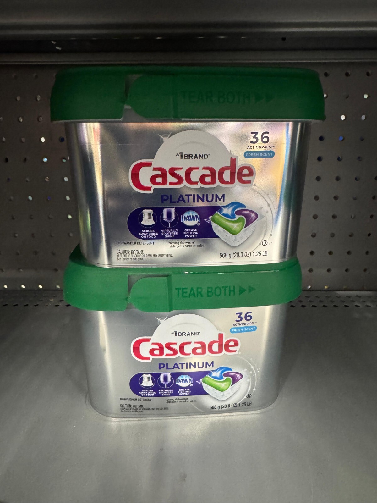 Cascade Platinum Dishwasher Pods 36 Action Pacs Lemon Scent New
