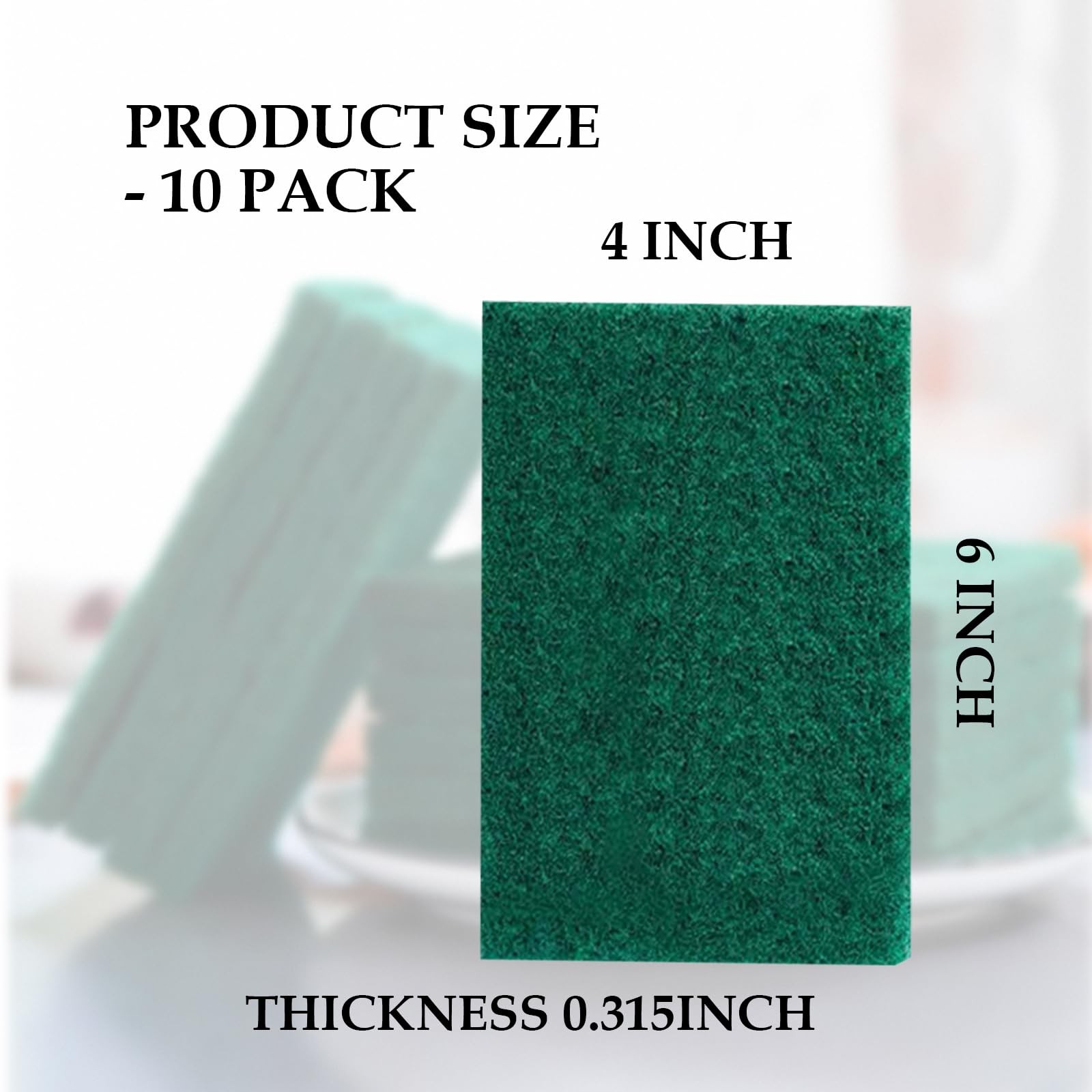 Heavy Duty Scour Pads Sponge Dish Scrubber Green Reusable Household Scrub Pad…