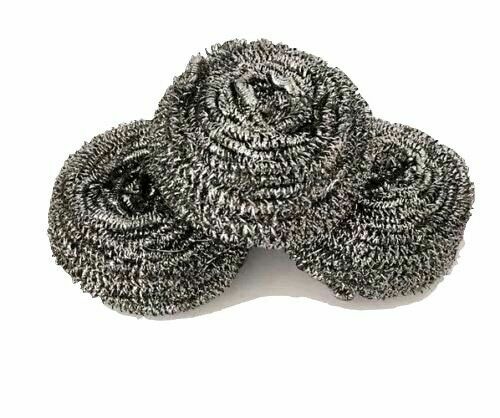 2 X 3 Pieces Shining Stainless Steel Sponges Scrubbers Scouring Pads Total 6 pcs