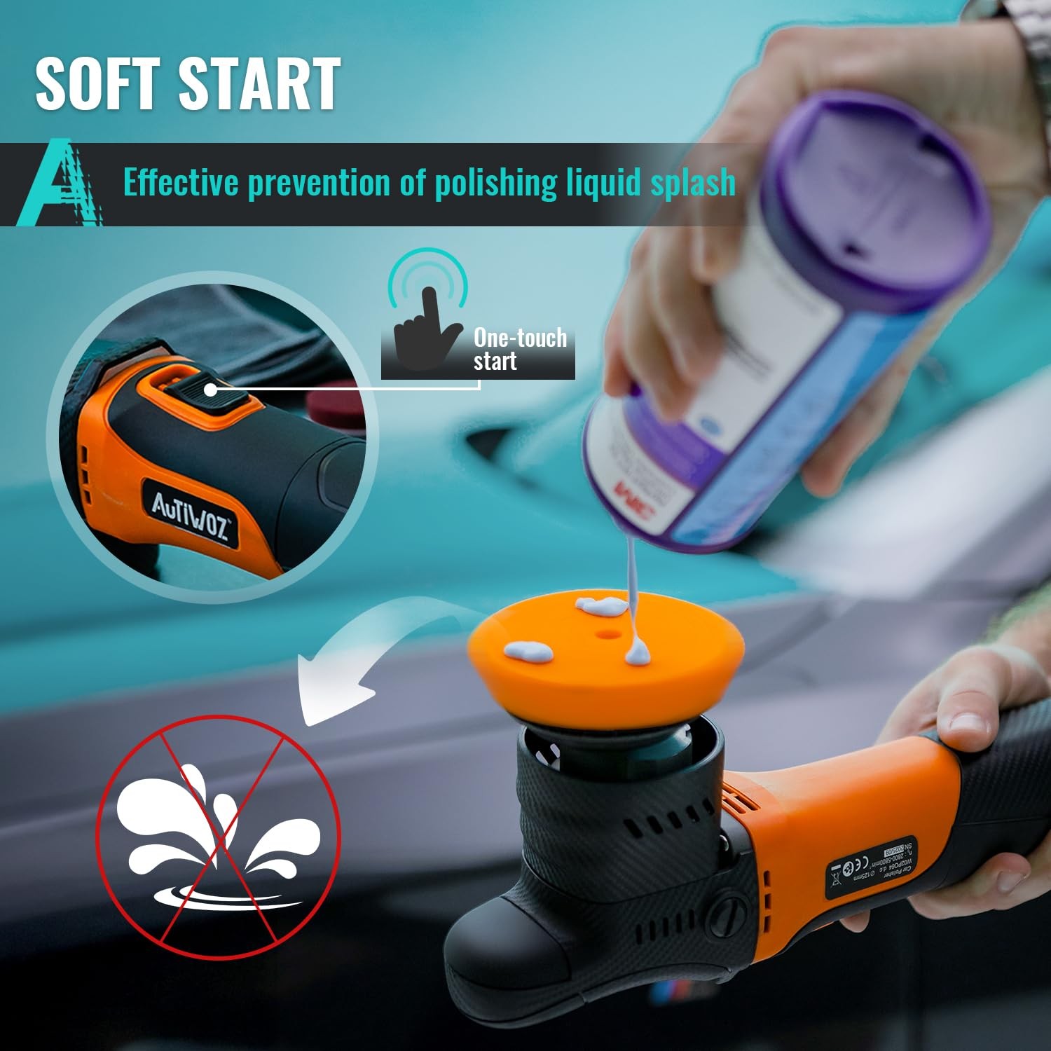 Carbon Fiber Mini Car Buffer Polisher, 630W Copper Motor 12mm Orbit, 2&3Inch …