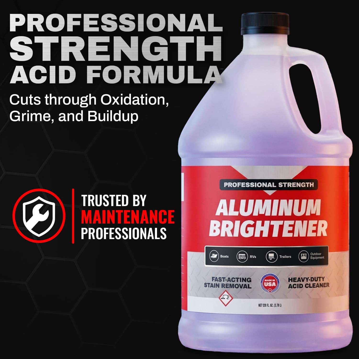 Concentrated Aluminum Brightener & Cleaner – Makes 15 Gallons – Removes Oxida…