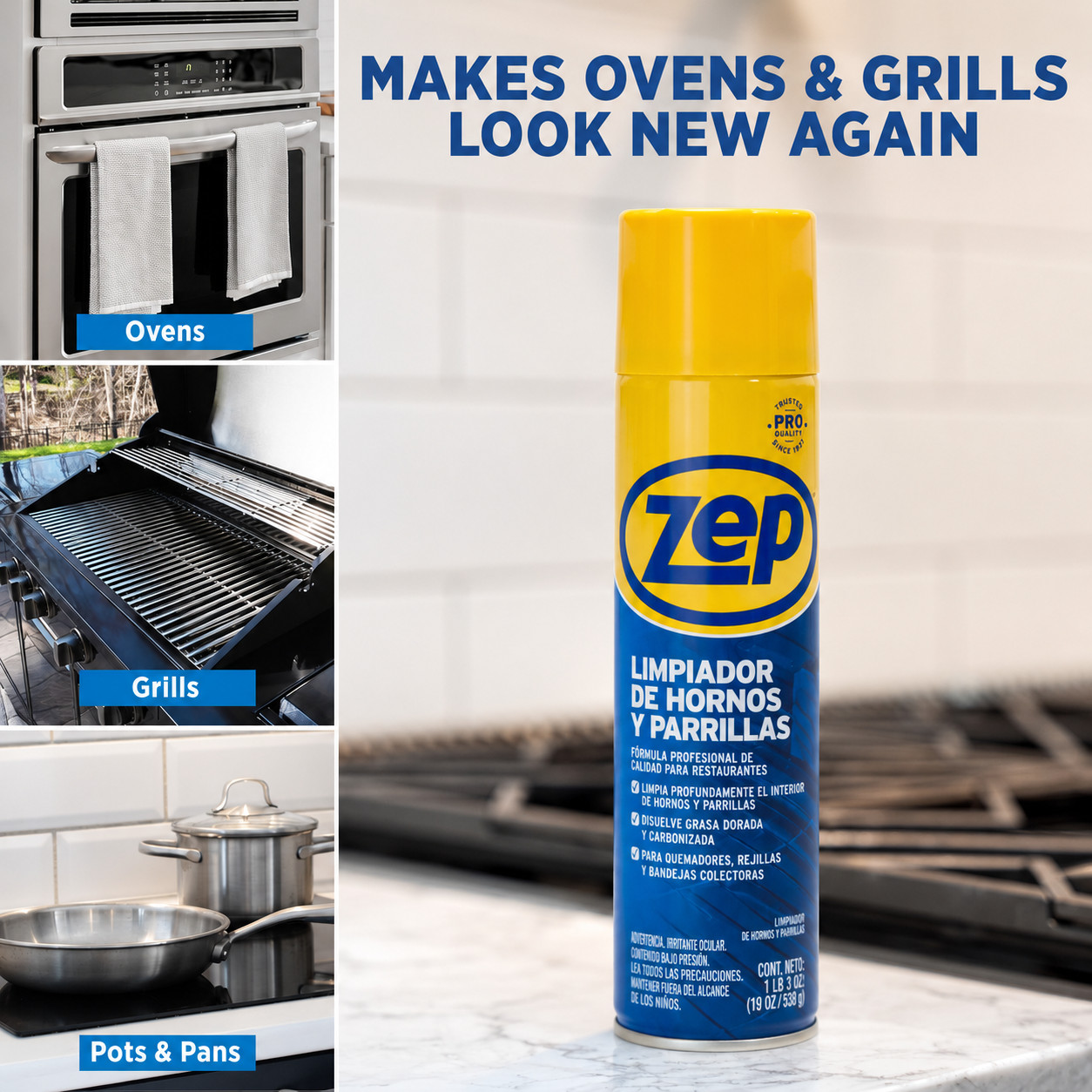 Zep Heavy-Duty Oven and Grill Cleaner WITH SPANISH LABELS 19 oz. Case/6 ESPANOL
