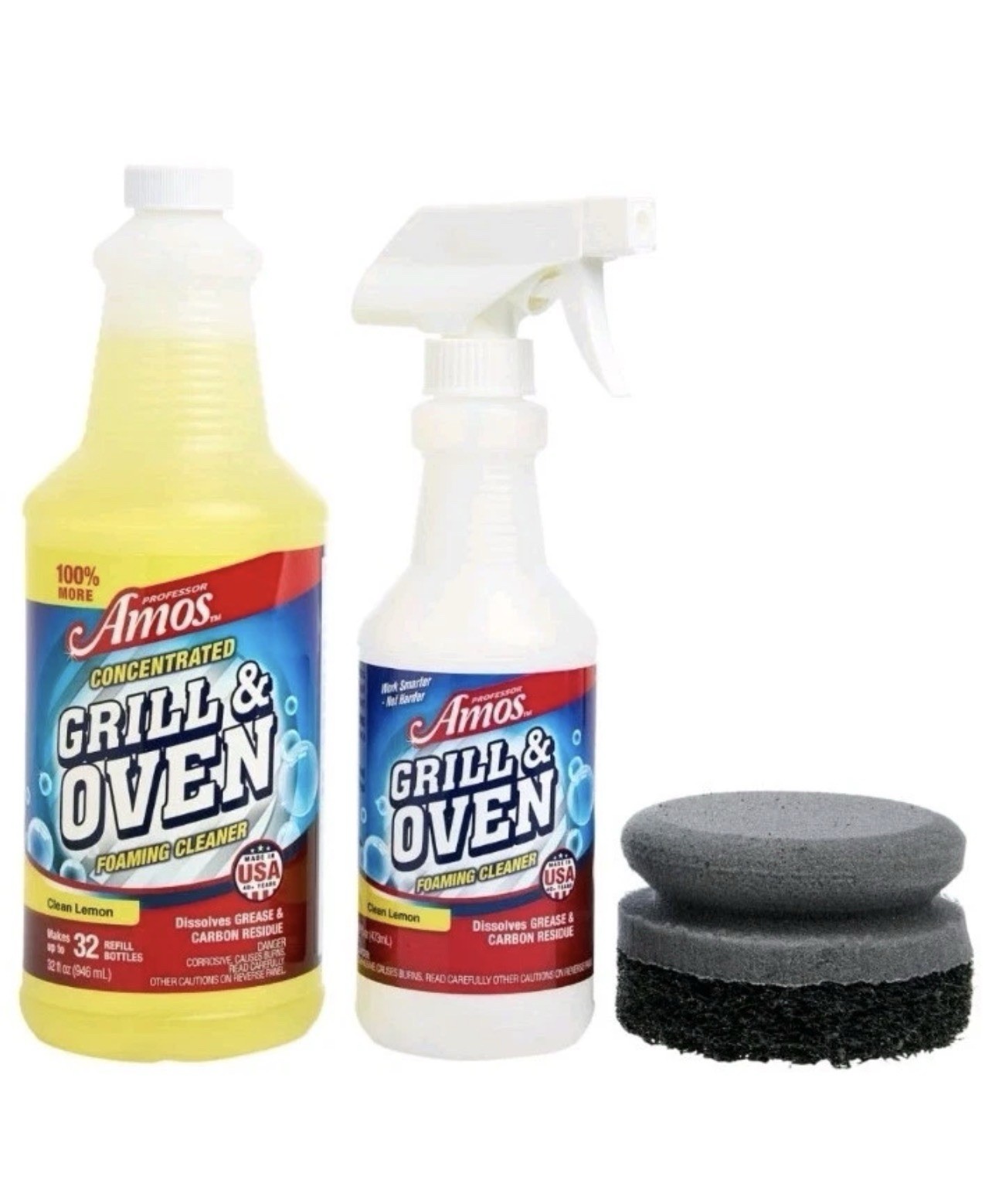 Professor Amos Concentrated Grill & Oven Foaming Cleaner kit-32 oz-Clean Lemon