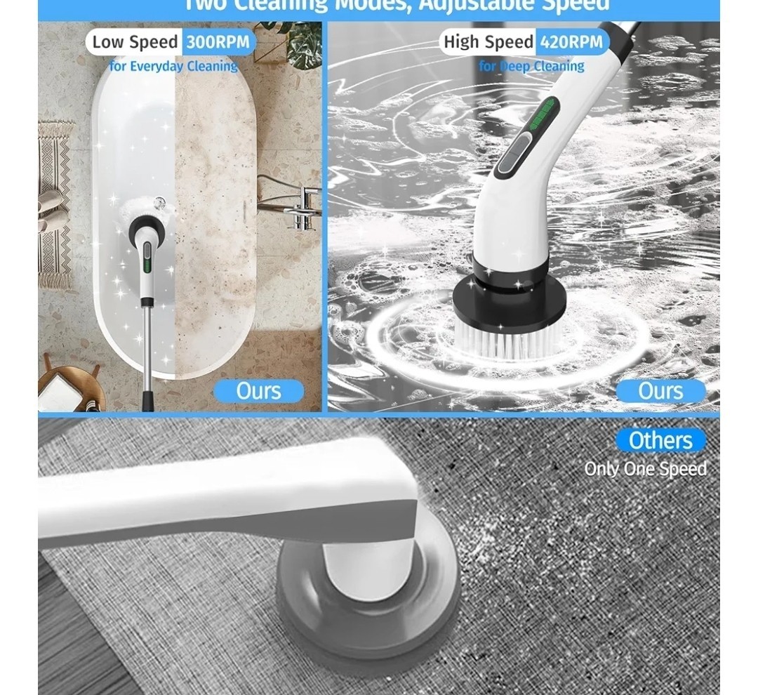 7 IN 1 Electric Spin Scrubber Cordless Power Cleaning Brush Rechargeable Cleaner