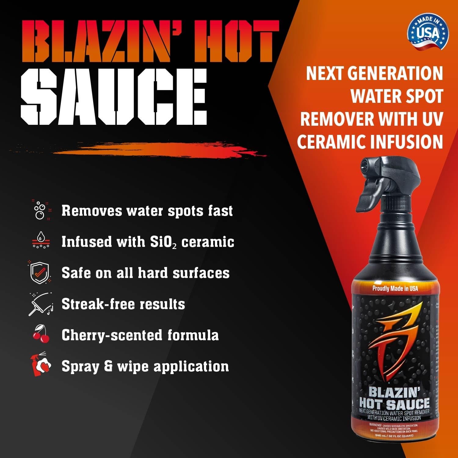 Blazin’ Hot Sauce Next Level Hard Water Spot Remover for Boats Watercraft 32 Oz