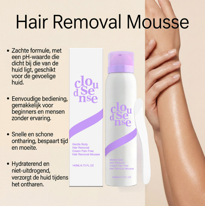NEW Cloud Sense Gentle Hair Removal Mousse Spray, Aloe & Hyaluronic Acid