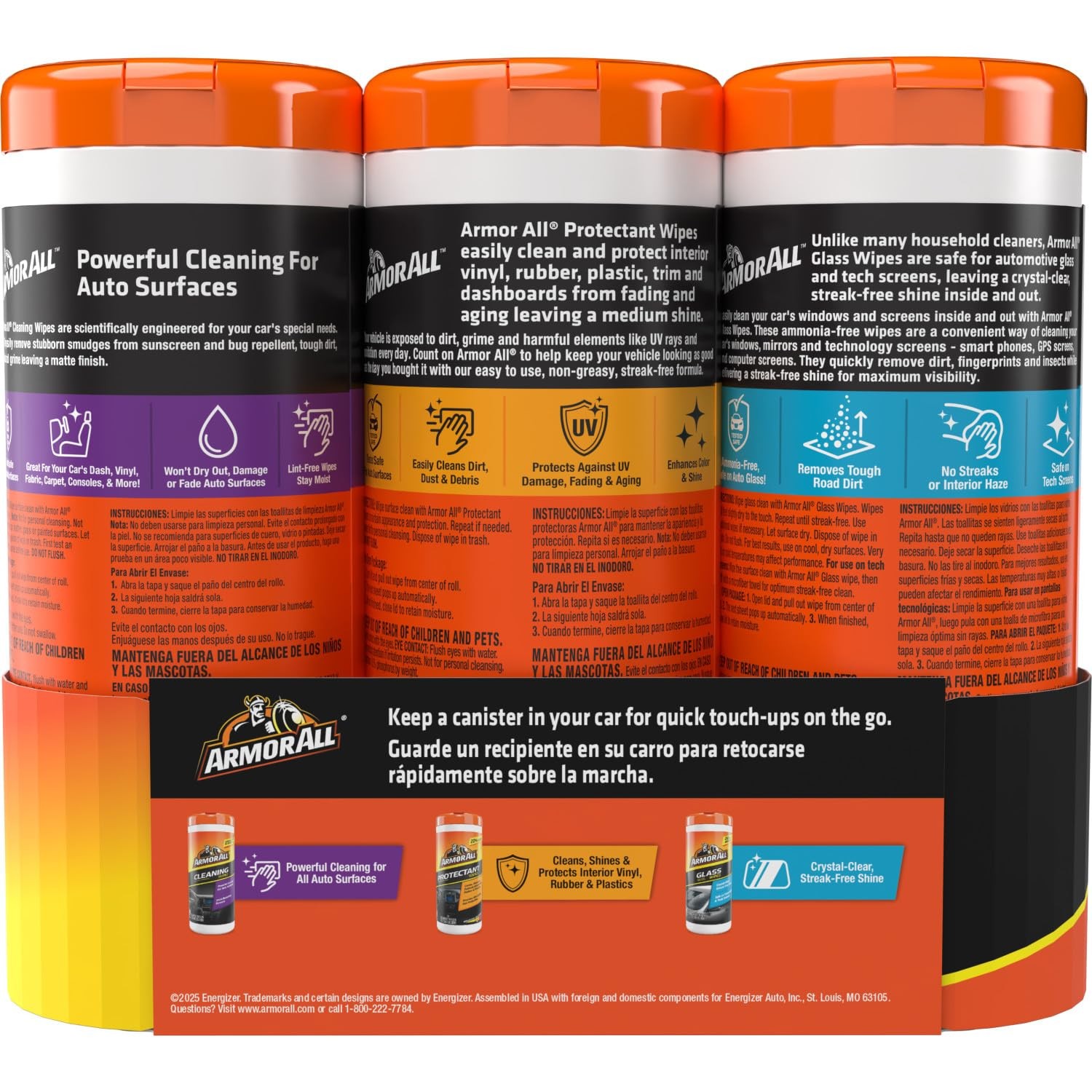 Armor All Car Interior Value Pack 90 Count Includes Auto Glass Cleaner Cleaning
