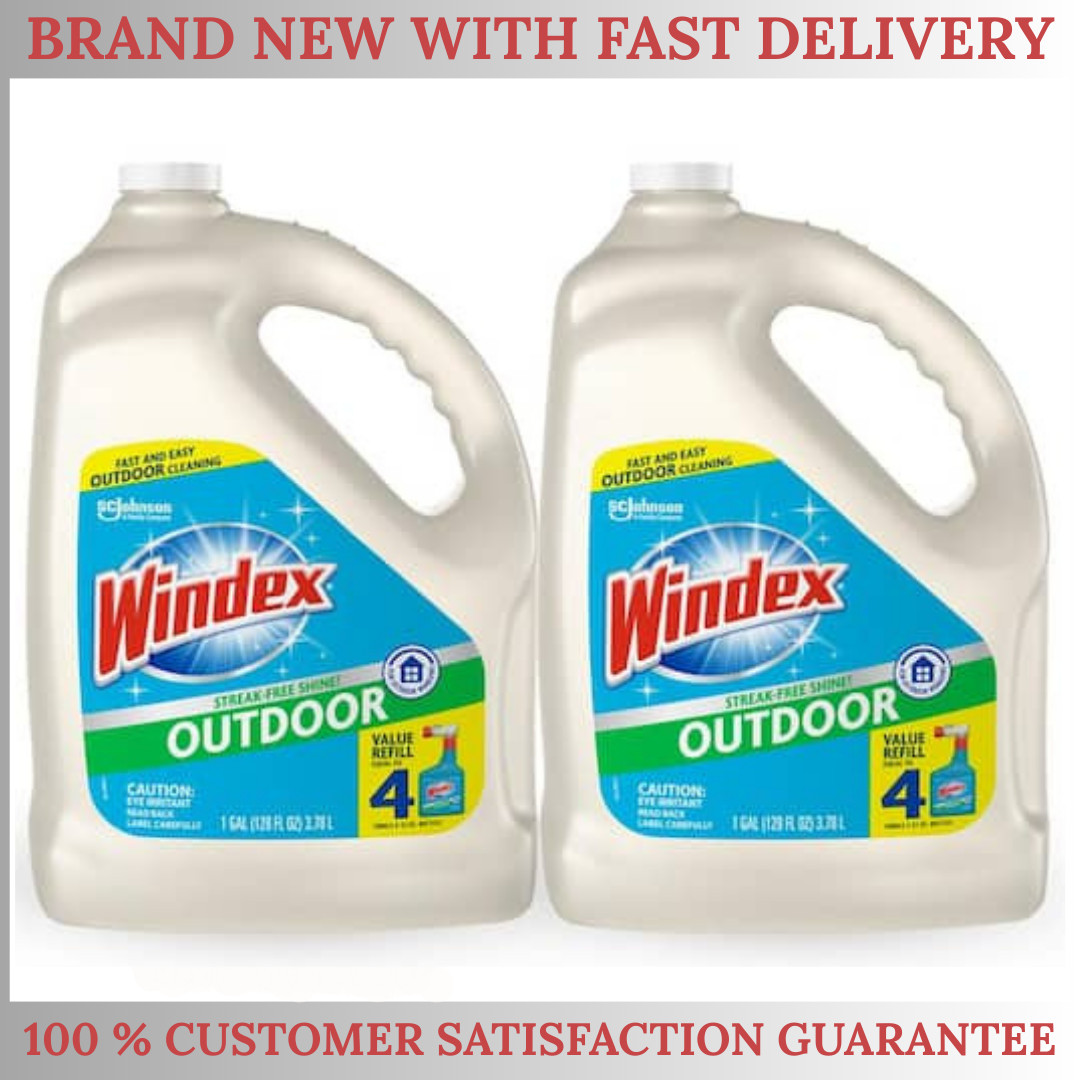 Windex 128 fl oz Outdoor Glass Cleaner Refill – Pack of 1 or 2