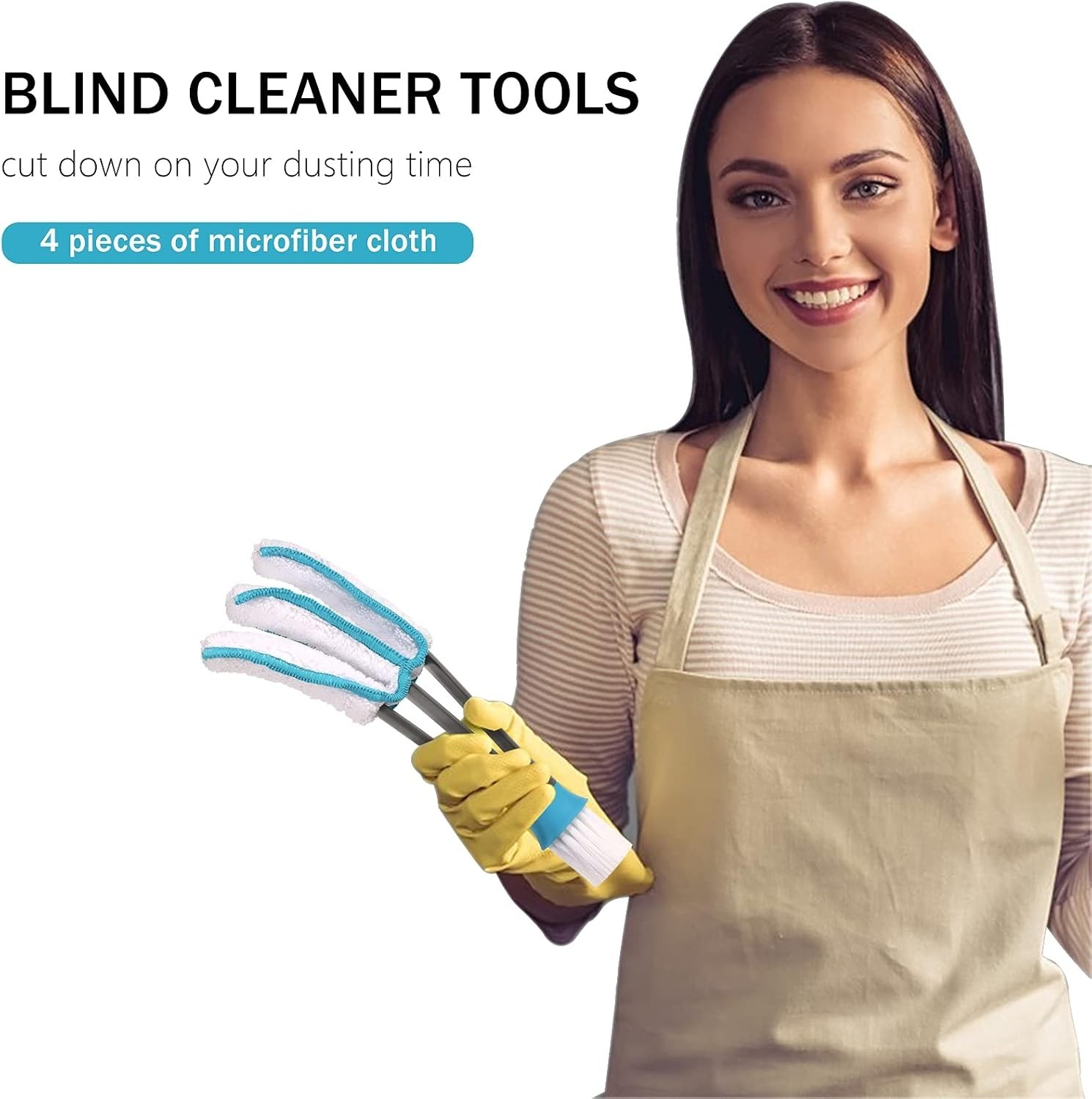 Blind Duster, Window Cleaner Duster Brush With 5 Microfiber Sleeves, Cleaning