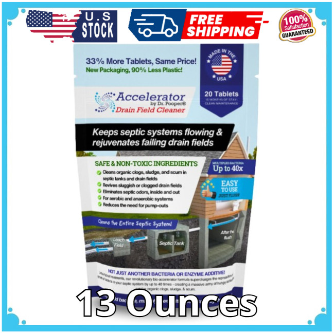 Drain Field Cleaner by Dr. Pooper – Clears Septic System Leach & Drain Field of
