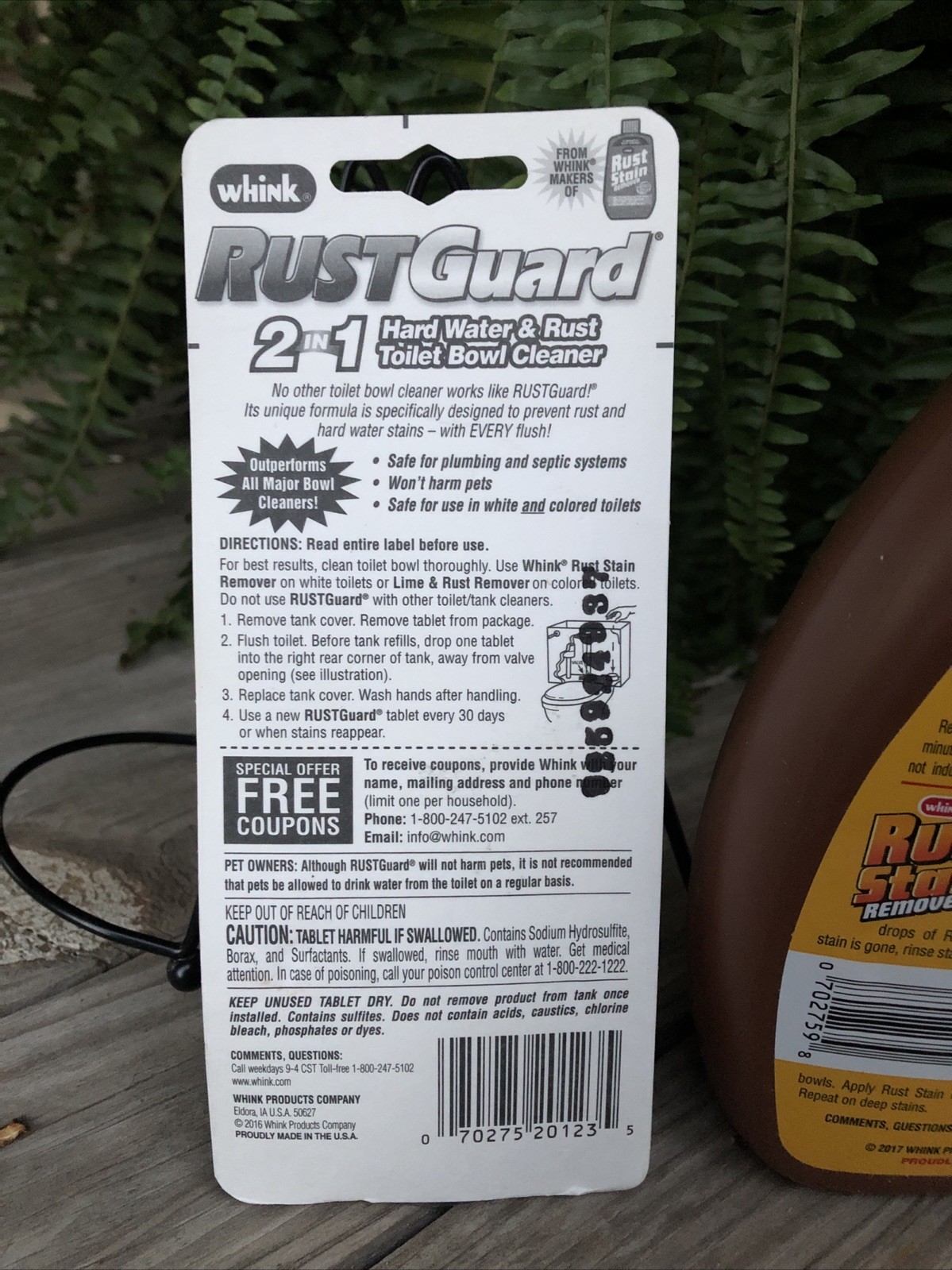 WHINK 2 Rust Guard Tablets & Rust Stain Remover Liquid 16 oz Toilet Bowl Cleaner