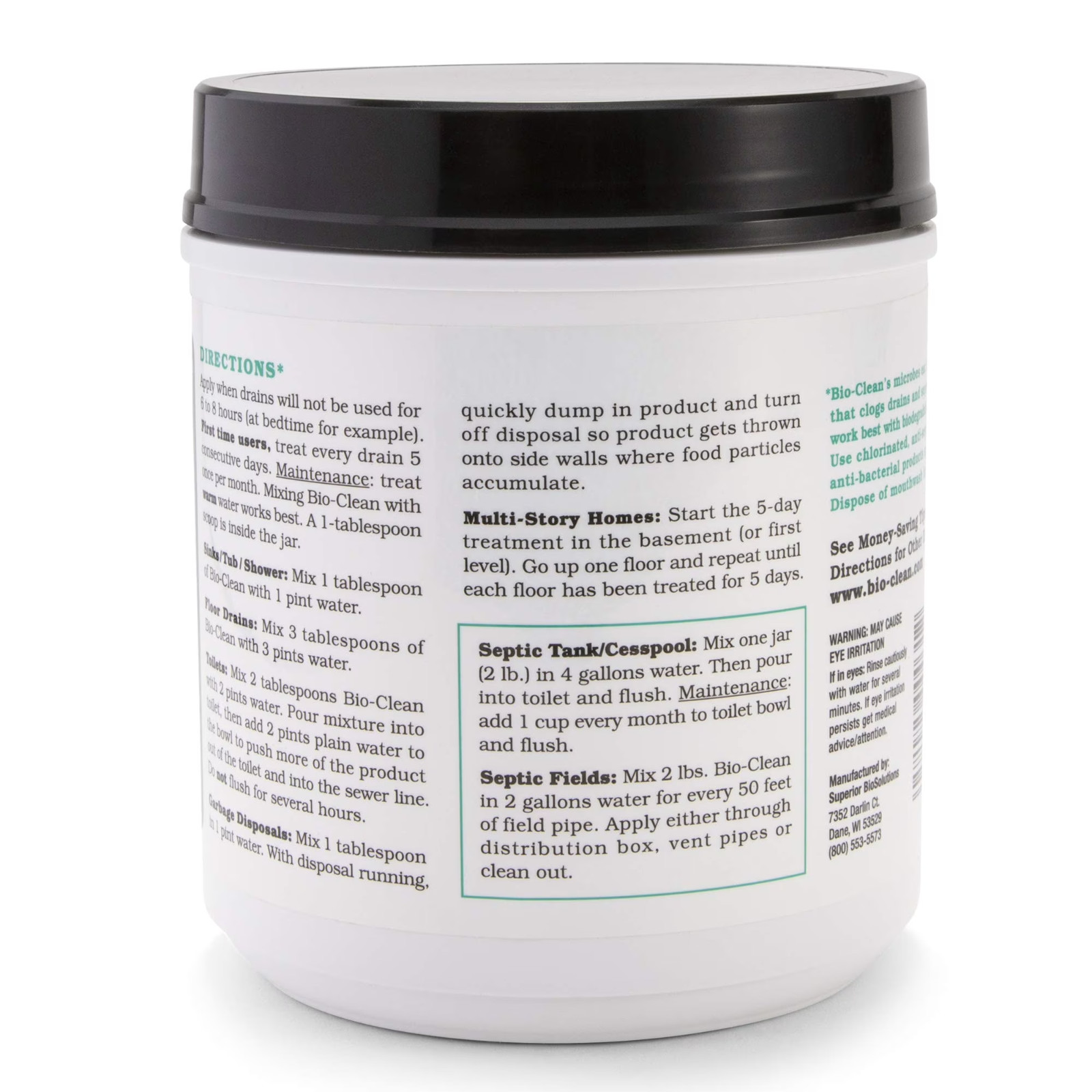 2lb Bio-Clean Drain & Septic Cleaner Natural Grease Trap Drain Treatment