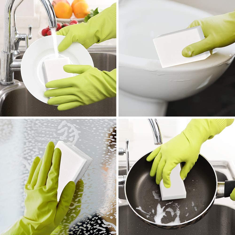 100 Pack Magic Sponge Eraser Extra Thick and Long Lasting Melamine Cleaning Spon