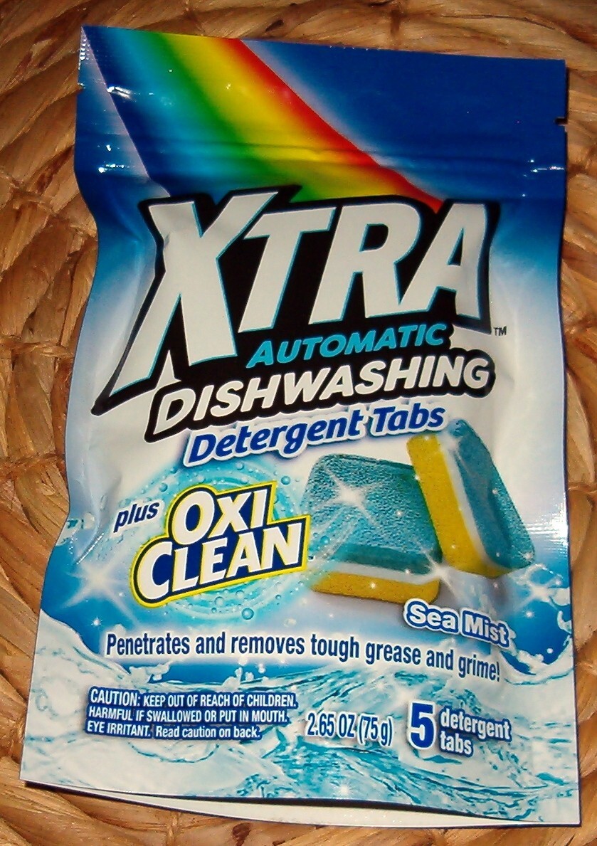 2 Pack XTRA Dishwasher Detergent Tabs with Oxi Clean 10 Detergent Tabs Sea Mist