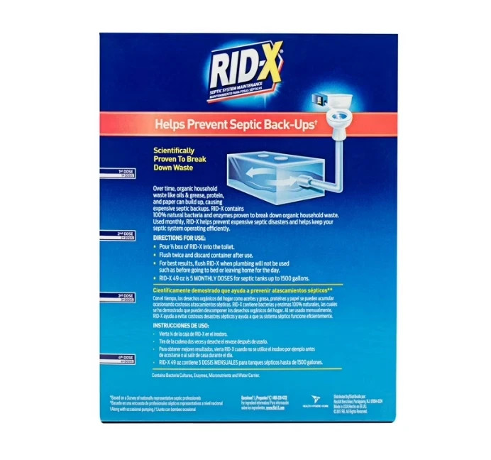 RID-X Septic Treatment, 5 Month Supply Of Powder, (49 oz.) Free Shipping RiDx