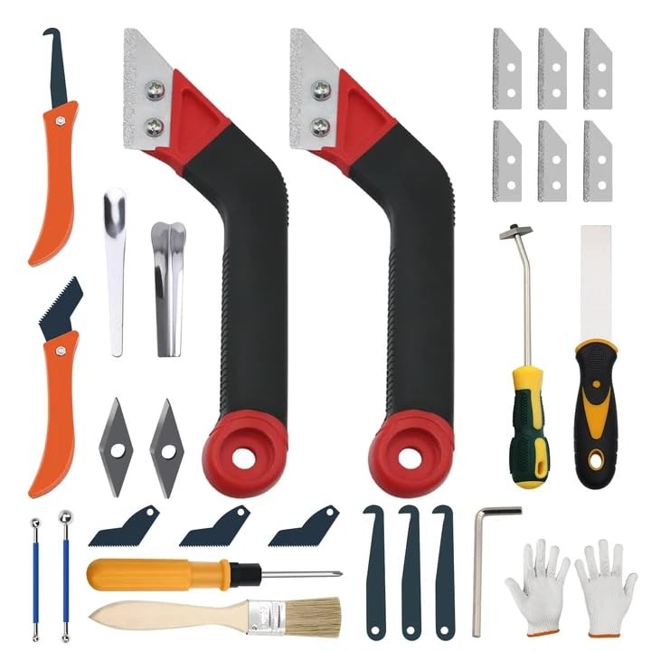 23 Pack Grout Removal Tool Set, Heavy Duty Grout Saw with Replaceable Blades,…