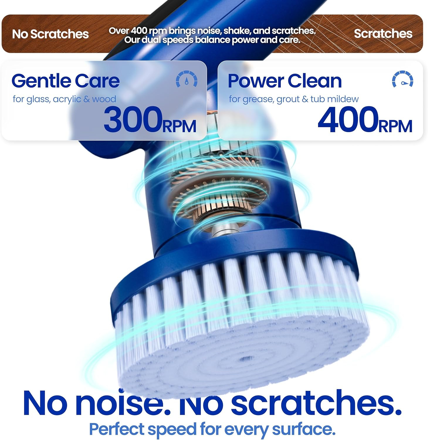 2026 Upgraded Electric Spin Scrubber: 120 Min Runtime, IPX7 Waterproof Cordless