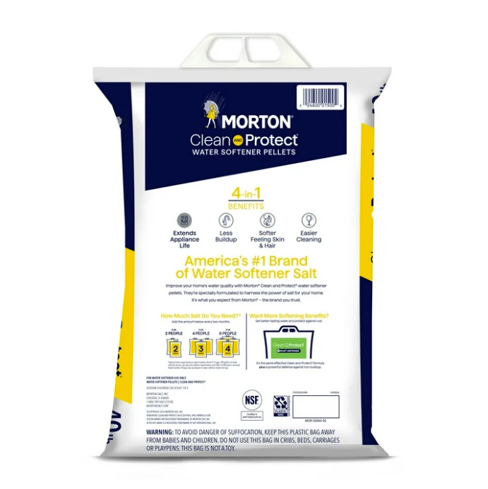 (4 pack) Morton® Clean and Protect Water Softener Salt Pellets, 40 lb Bag