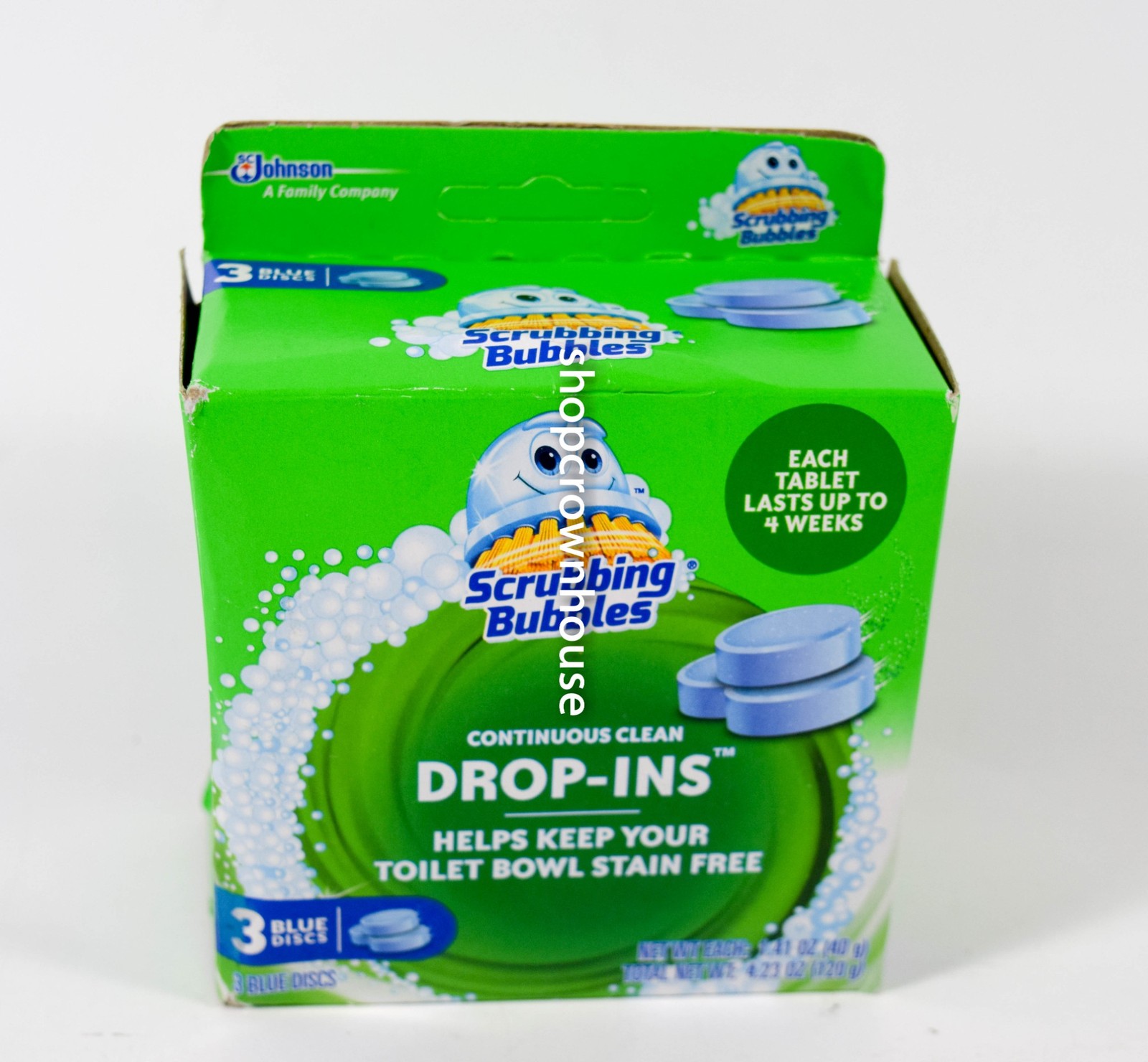 1 Scrubbing Bubbles Vanish Continuous Clean BLUE Drop-Ins 3ct Discs 4.23oz Box