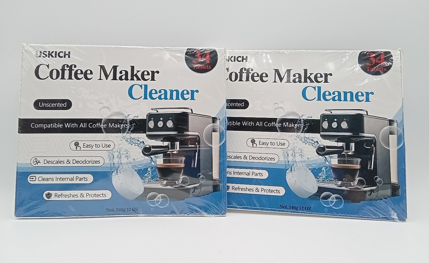 Lot of 2 Coffee Maker Cleaner Descaler Tablets 34 Pack (68 Total) Unscented