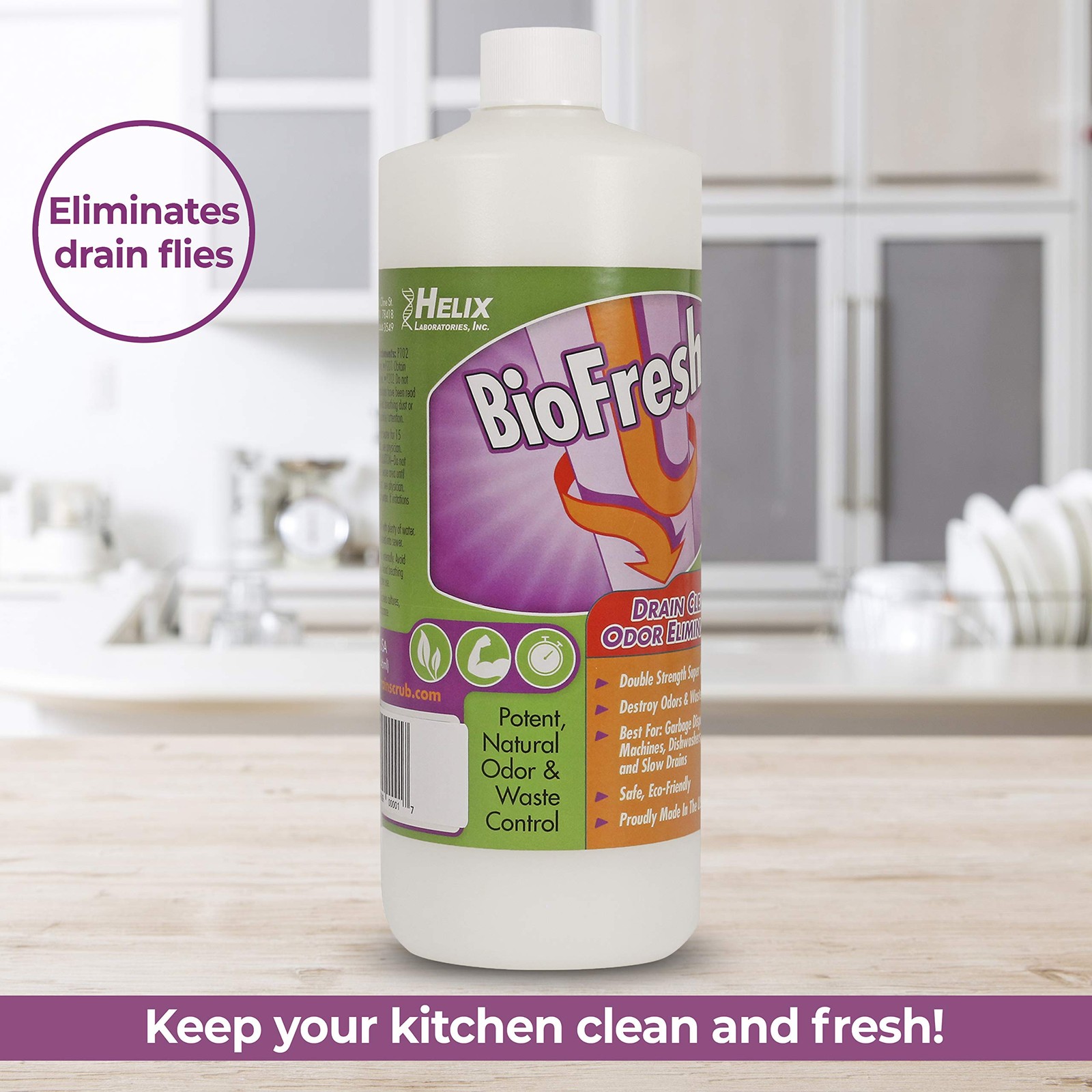 Enzyme Drain Cleaner & Deodorizer for Sink Drain, Showers, Septic Systems, Ba…