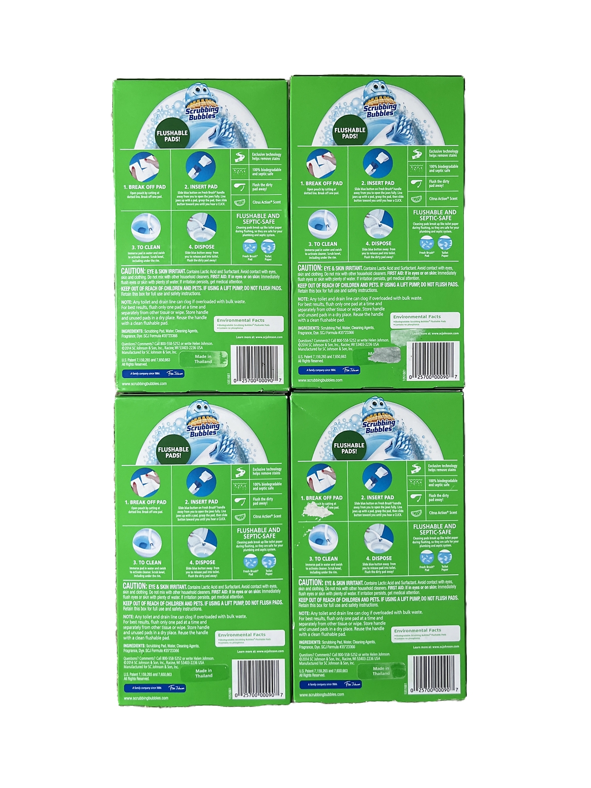 (4) Scrubbing Bubbles Fresh Brush Flushable Refills Cleaner Citrus 10 Ct