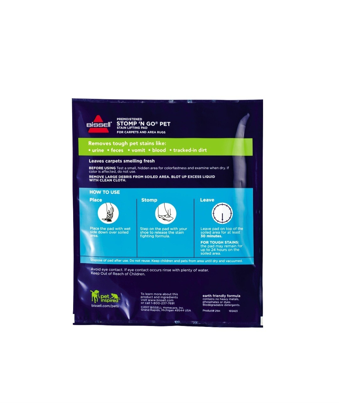 Bissell Stomp ‘n Go Pet Stain Lifting Pad+ OXY 5 Pack New Sealed! Discontinued!