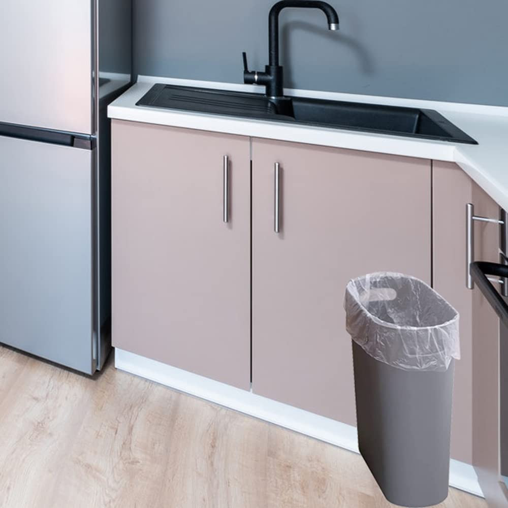 Small Trash Can Plastic Bathroom Wastebasket 3.2 Gallon Slim Garbage Container B