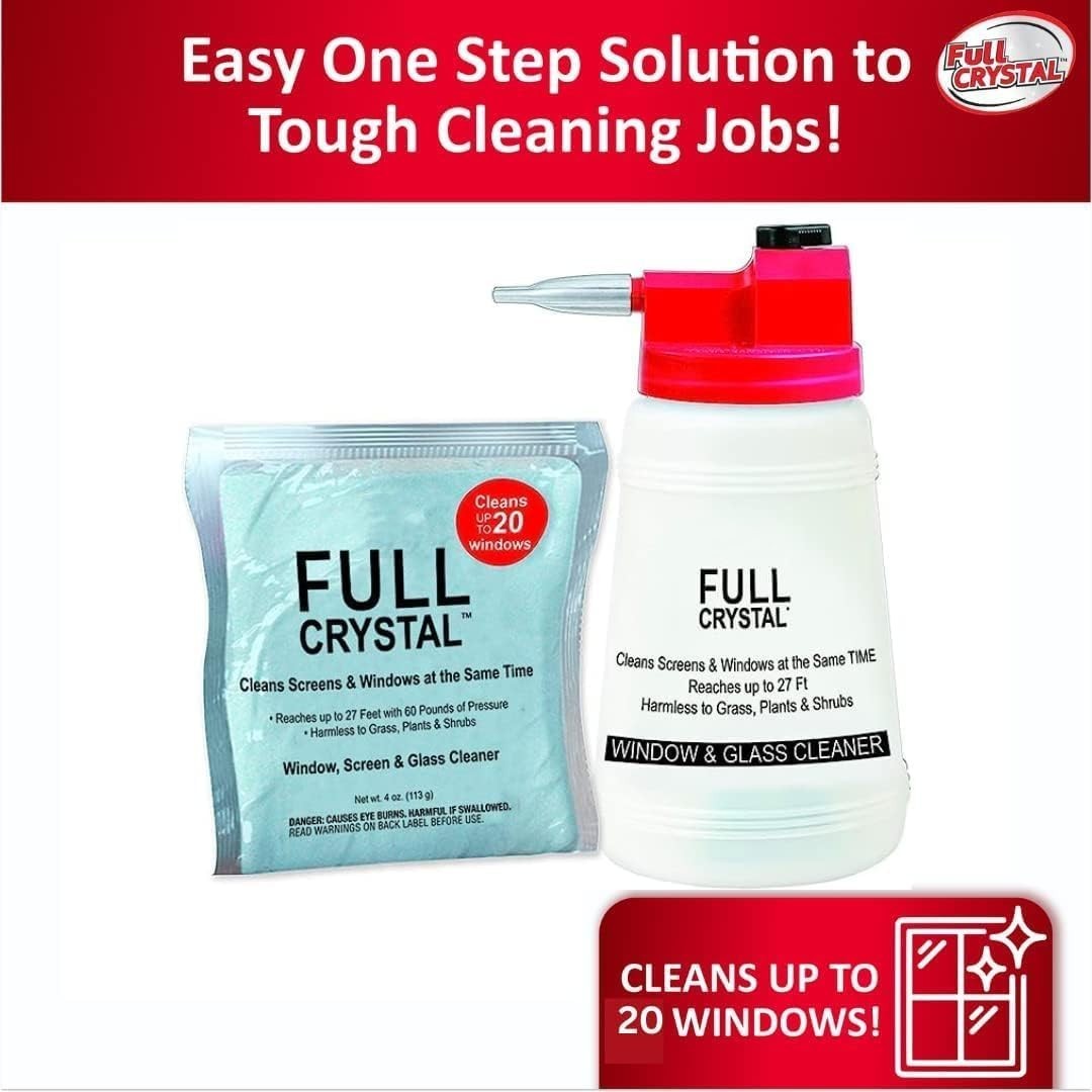Refill Kit – Two 4 oz Crystal Powder Exterior Window Cleaner Packets, Each 4 oz