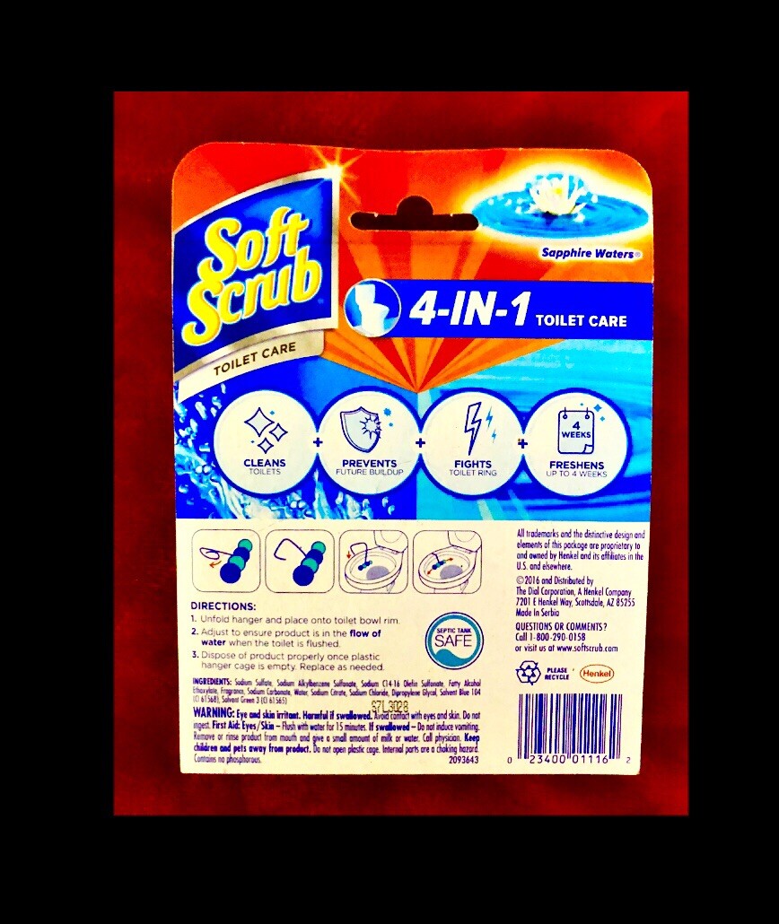 2pks Soft Scrub 4-in-1 Technology Toilet Care SAPPHIRE WATERS:clean/fight/fresh
