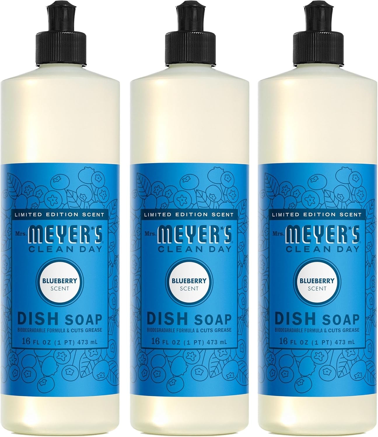 CLEAN DAY Liquid Dish Soap Daisy Scent 16 Ounce Bottle Pack of 3)
