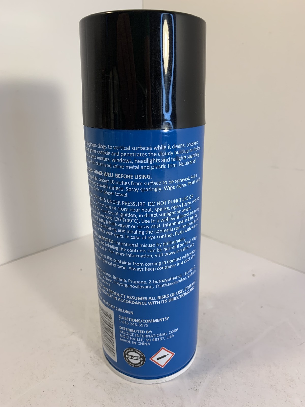 AutoBright Streak Free Glass & Chrome Cleaner Foam Spray 12 oz Removes Bugs