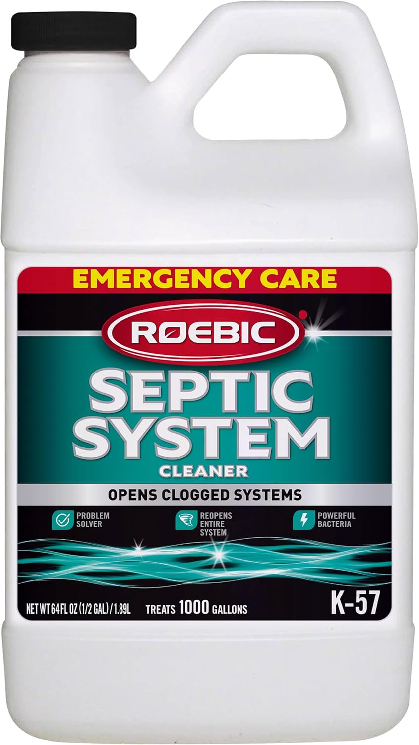 K-57-H K-57-H-3 Septic System Treatment: 1/2 Gallon, Clears Clogs, Restores Flow