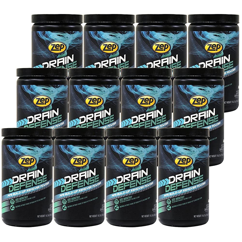 Zep Drain Defense Enzymatic Drain Cleaner Powder 18 oz (Case of 12) ZDC16 – Safe