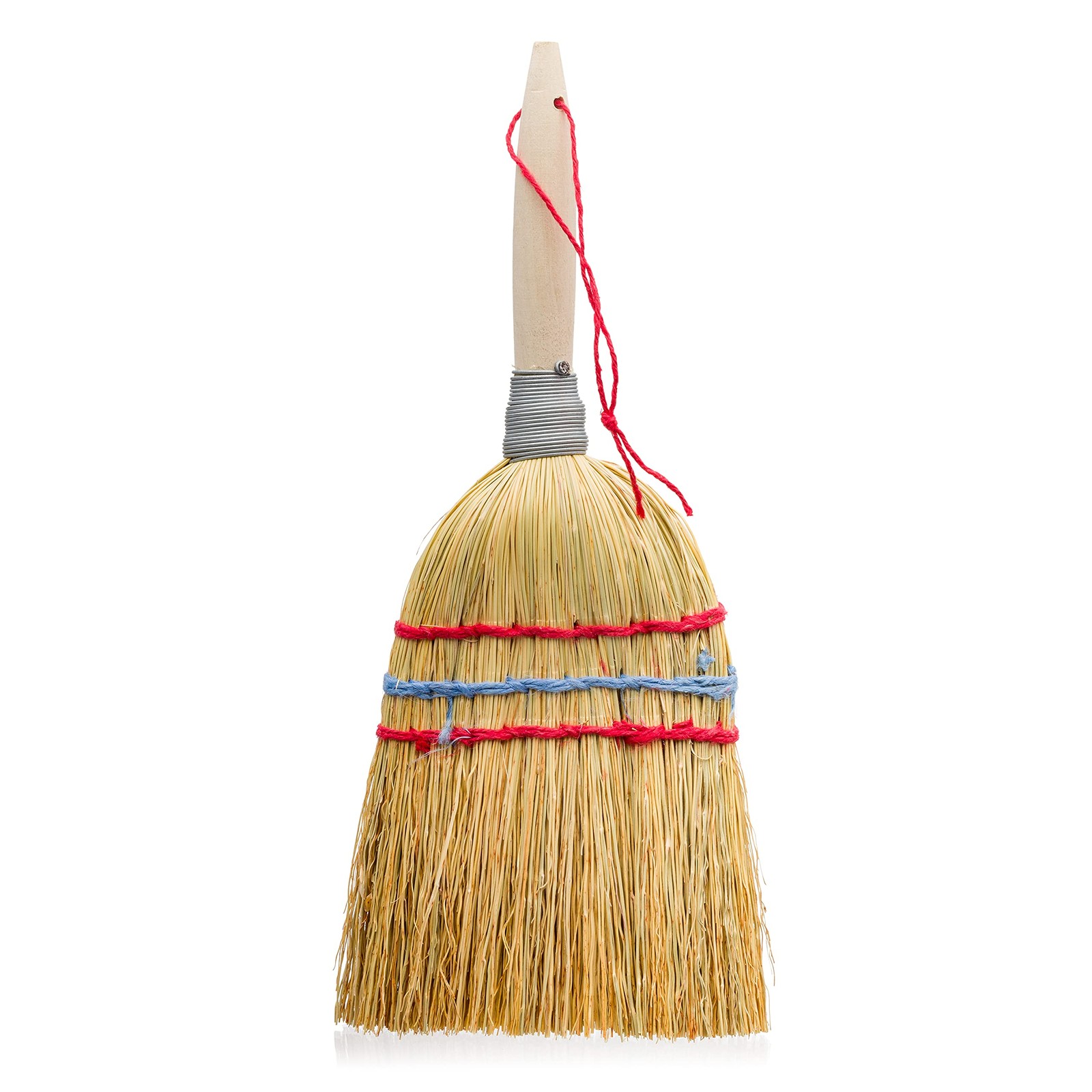 Hand Brush with Wooden Handle, Rice Straw, Untreated Beechwood, 10-Inches