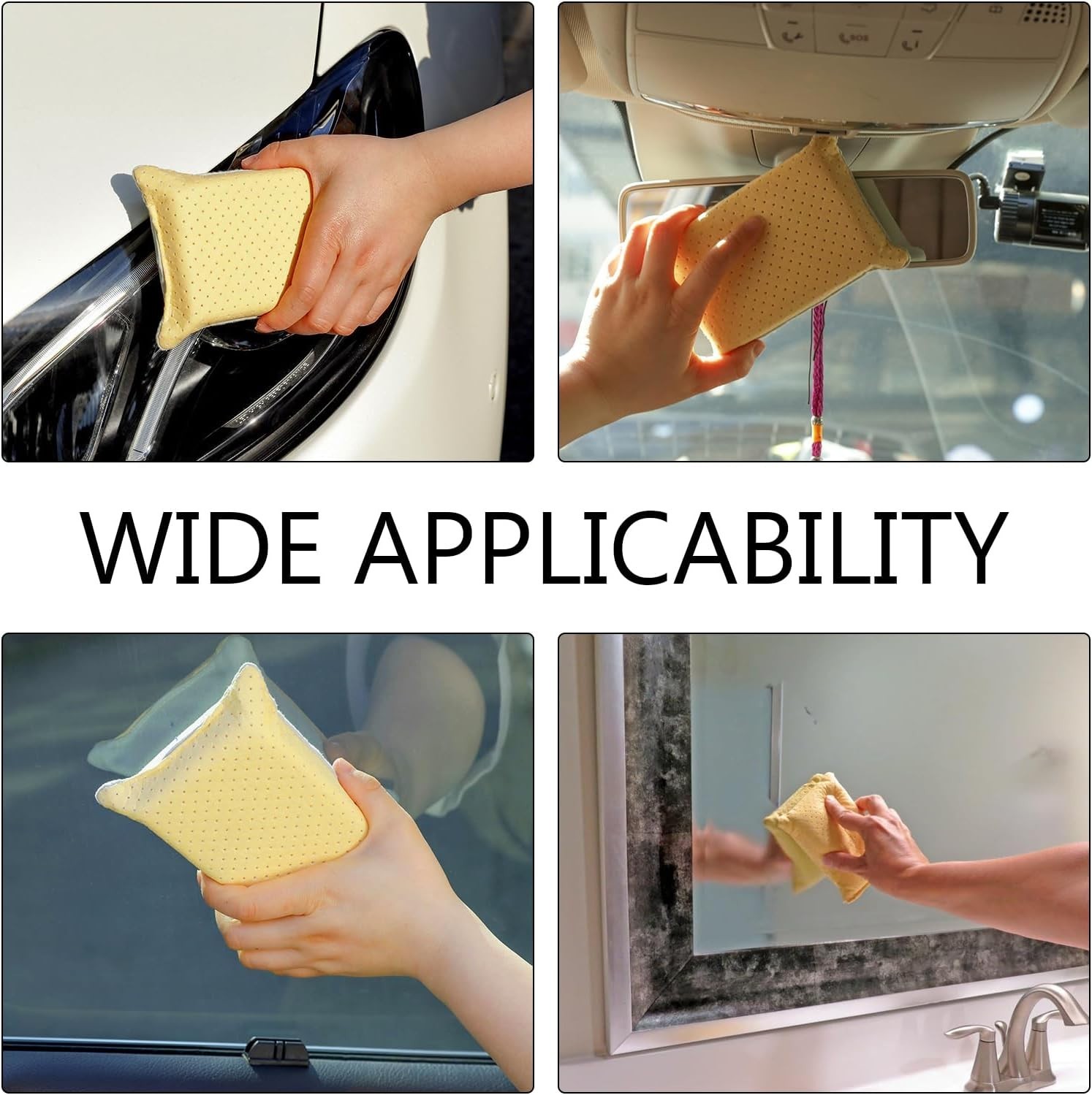 Windshield Cleaning Sponge Block, Double-Sided Microporous Defogger for Car Wind