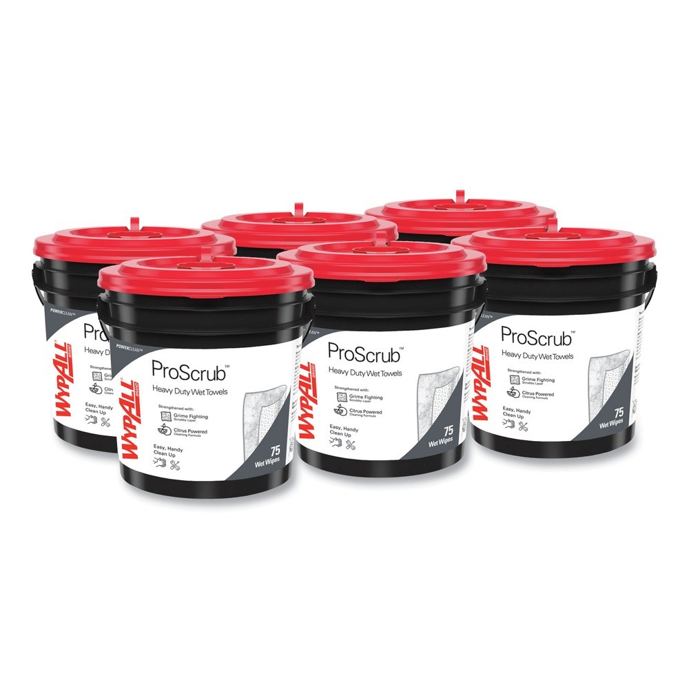WypAll 91371CT 9.5″ x 12″ Pre-Saturated Wipes – Citrus Scent/Green (6/CT) New