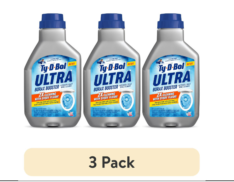 NEW 3 pack TY-D-BOL BLUE ULTRA BOOSTER IN TANK LIQUID TOILET BOWL 2X CLEANER