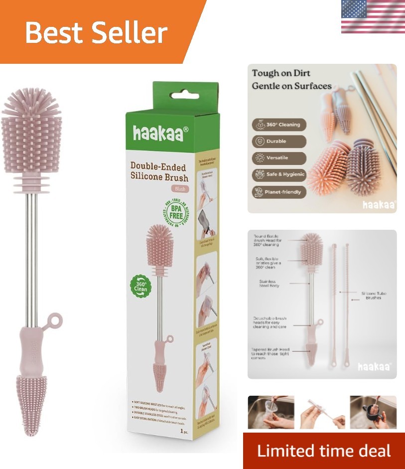 Silicone Cleaning Brush Kit – Household Cleaning Brushes for Bottles and Crev…