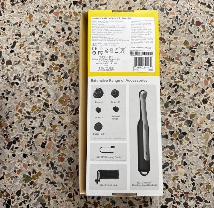HOTO Wand Cordless Spin Scrubber Kit + 3 Microfiber Cloths Bundle – 12 Pc Set