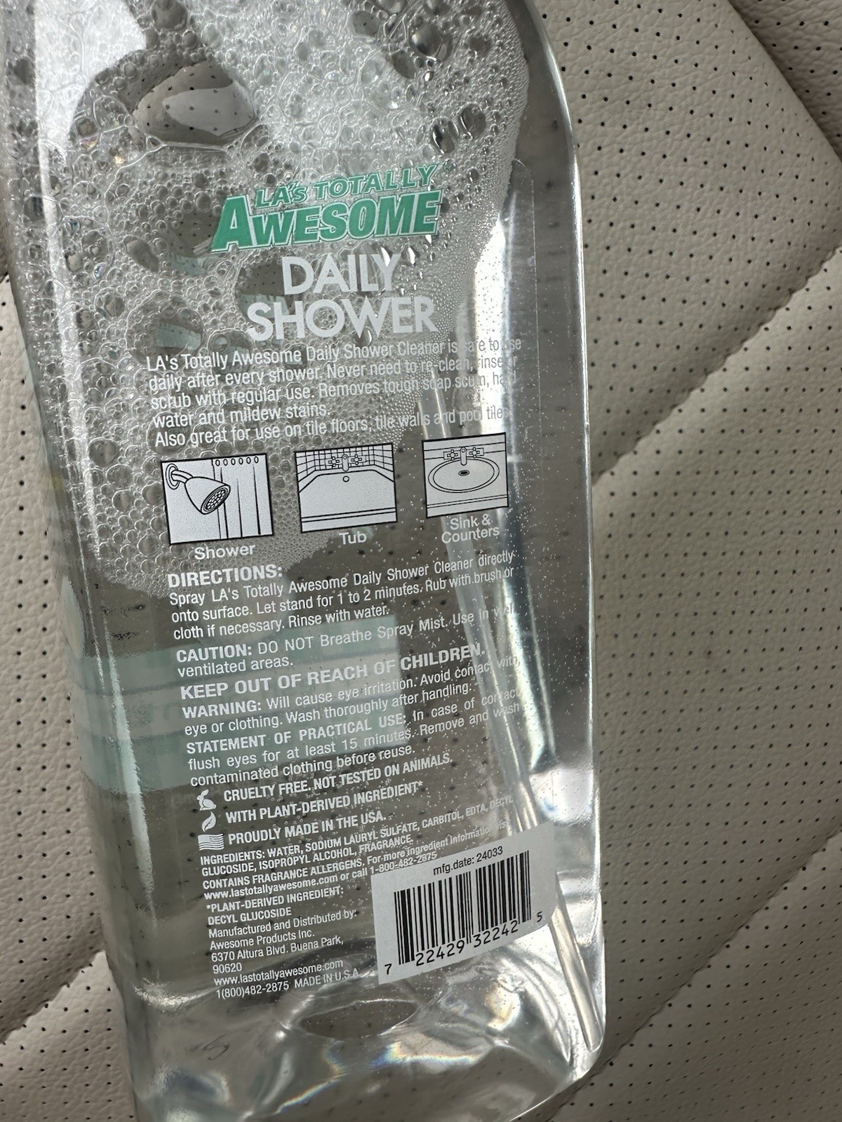 LAs Totally Awesome Daily Shower Cleaner Fresh Scent 32oz New