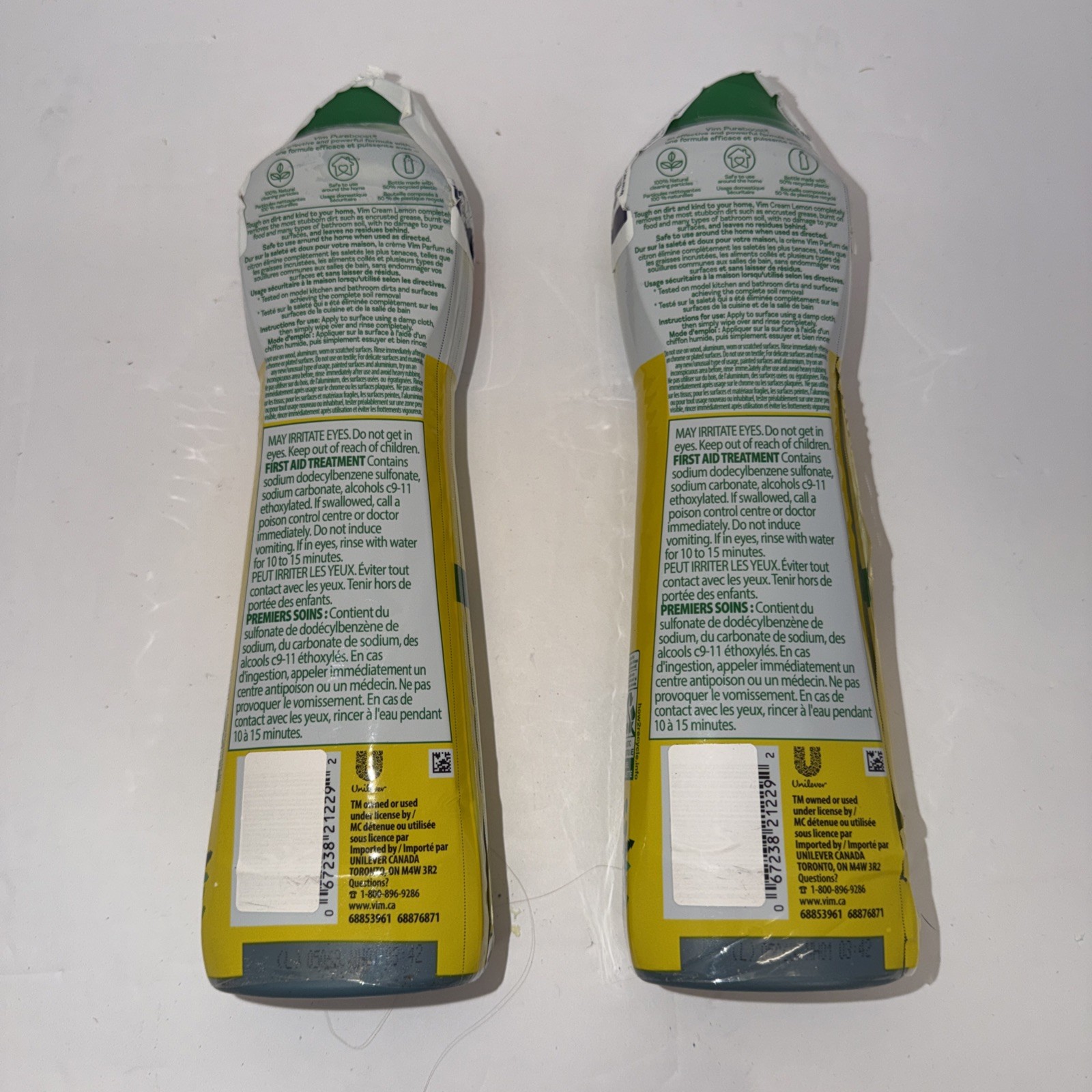 2 X Vim LEMON SCENT Multi-Purpose CREAM Cleaner 2 500ML Bottles