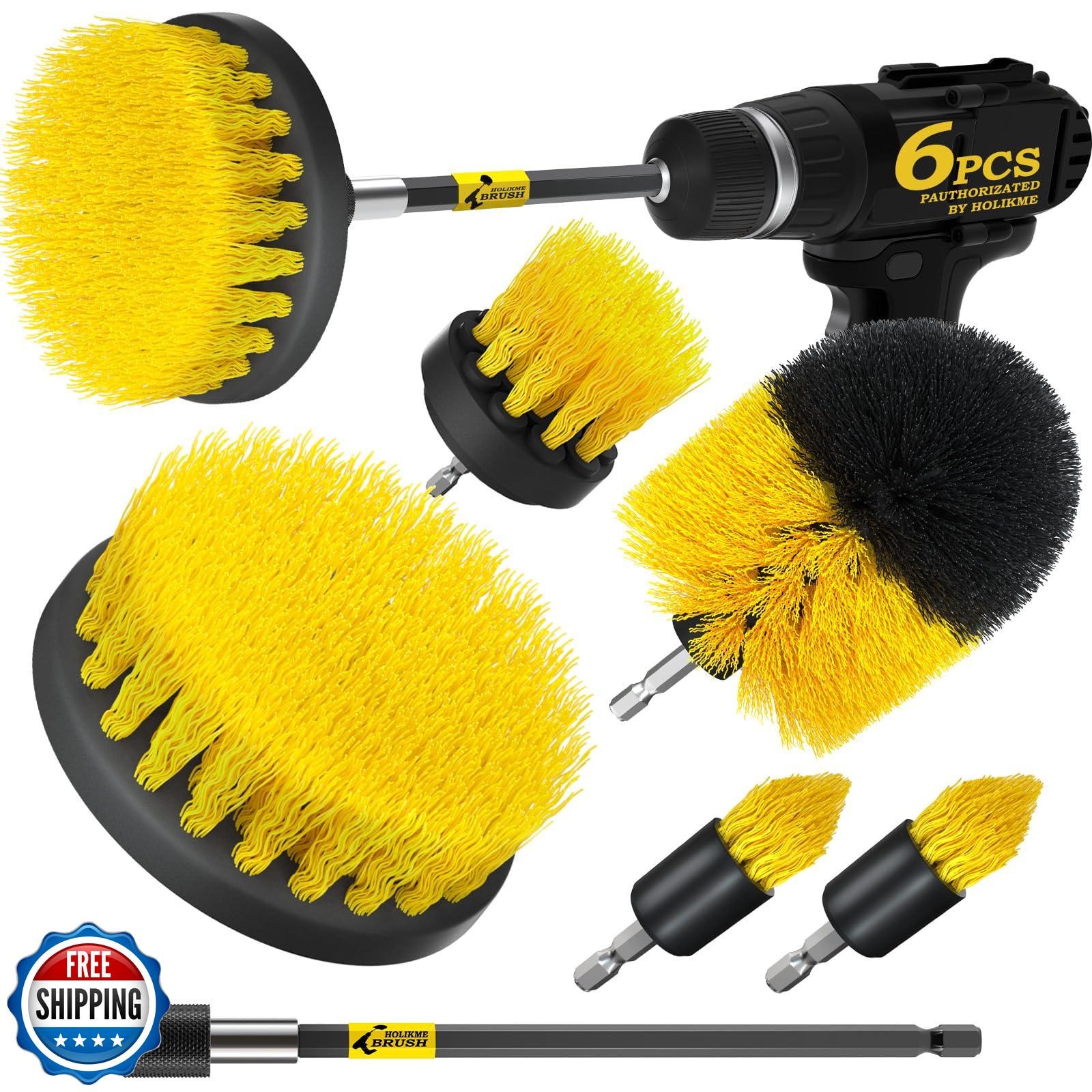 Holikme 6Pack Drill Brush Power Scrubber Cleaning Brush Extended Long Attachm